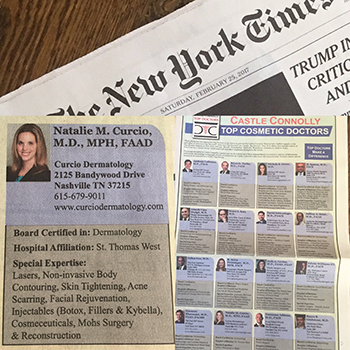 Dr. Curcio named Top Cosmetic Doctor by New York Times!